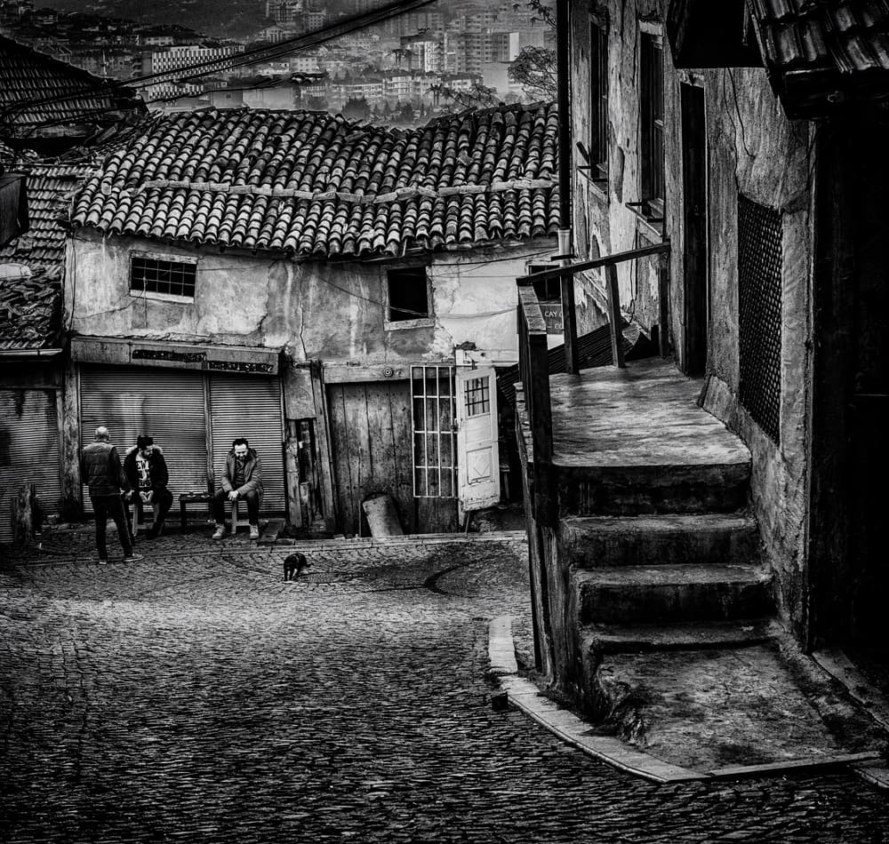 Old Town Street Scene by Ömer Ates Kızıltug — canvas wall art
