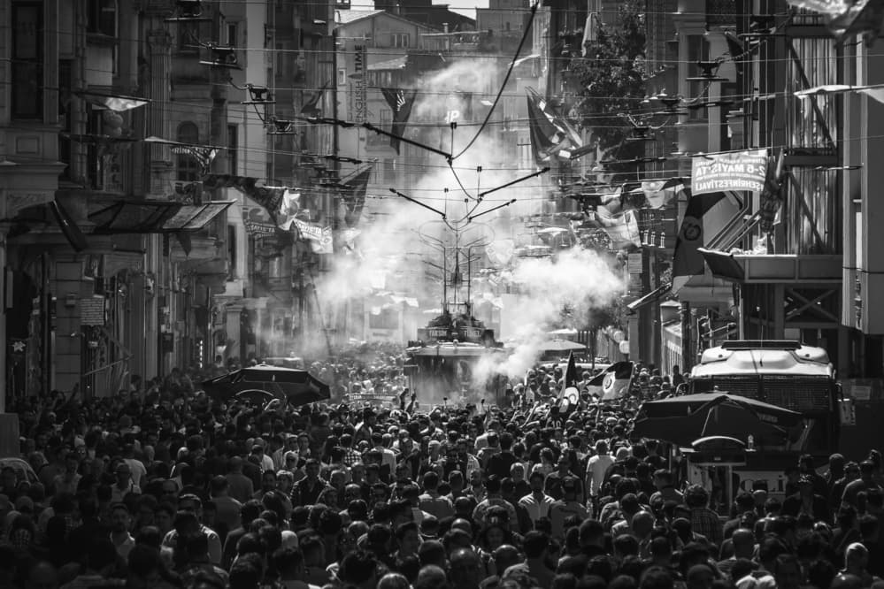 Urban Protest Smoke by Pavol Stranak — canvas wall art