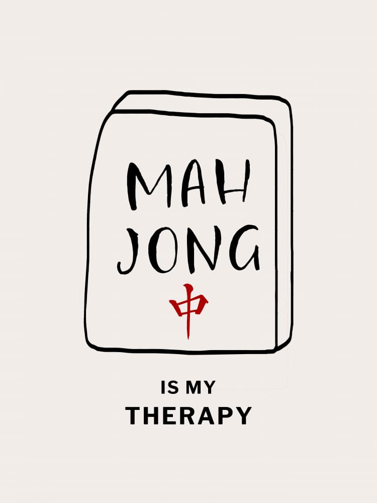 Mahjong Therapy Quote by Pictufy Studio IV — canvas wall art