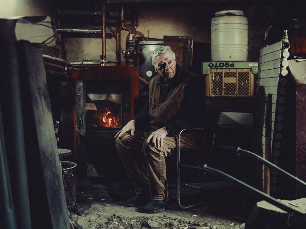Old Man by Fire by Koki Jovanovic — canvas wall art
