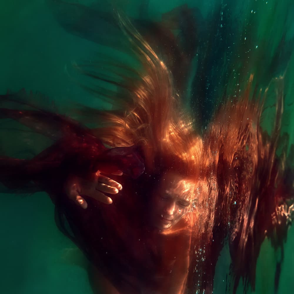 Red Hair Underwater by Dmitry Frizel — canvas wall art