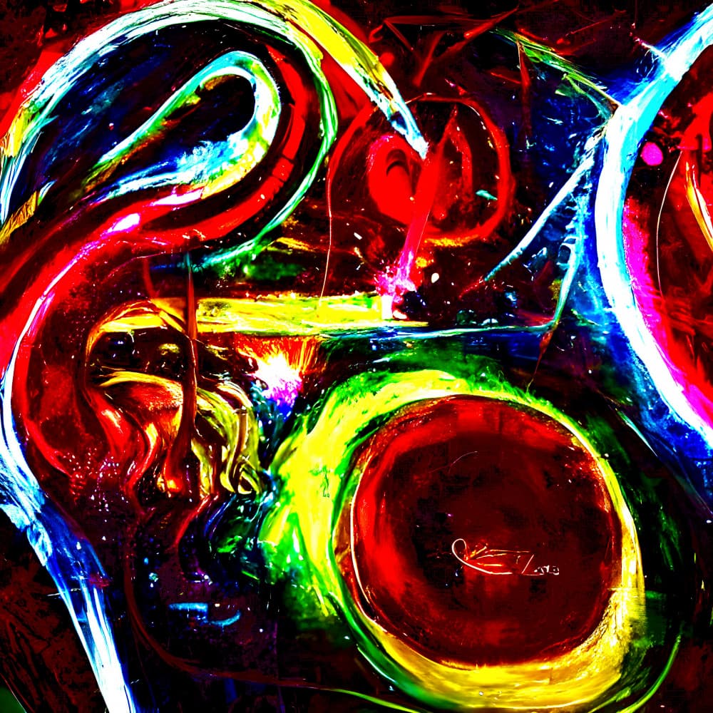 Vibrant Cosmic Swirls by mnemonixART — canvas wall art