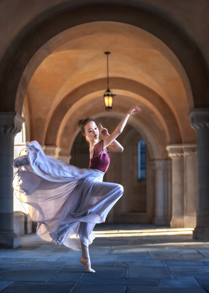Ballerina Under Arches by Ruiqing P. — canvas wall art