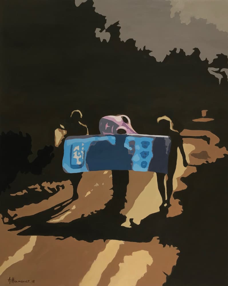 Shadowy Skull Procession by Borgenhag Holmqvist — canvas wall art