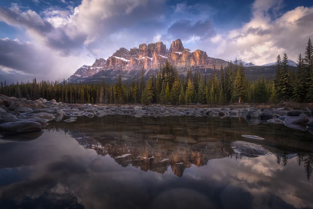 Majestic Mountain Reflection by Carlos F. Turienzo — canvas wall art