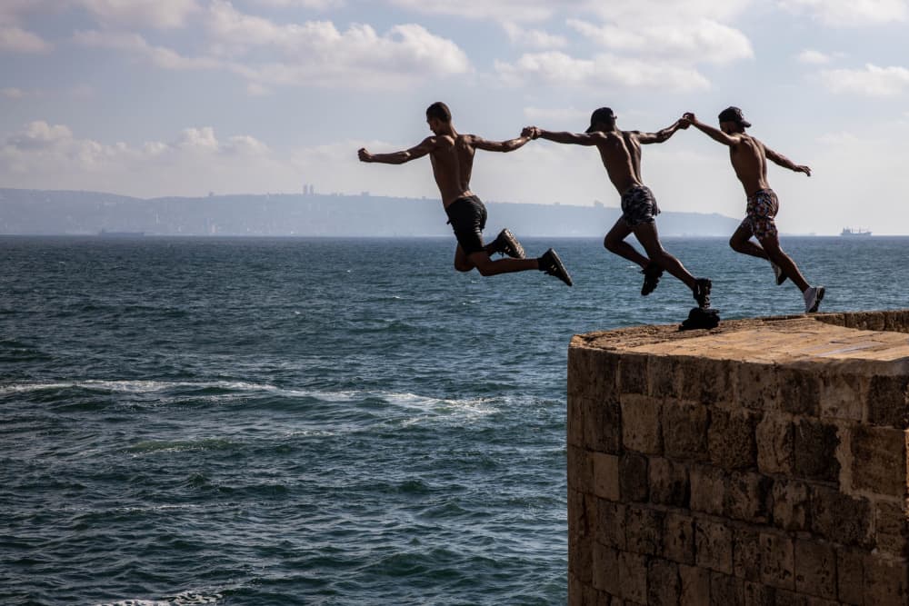 Youthful Ocean Leap by Ella Waldman — canvas wall art