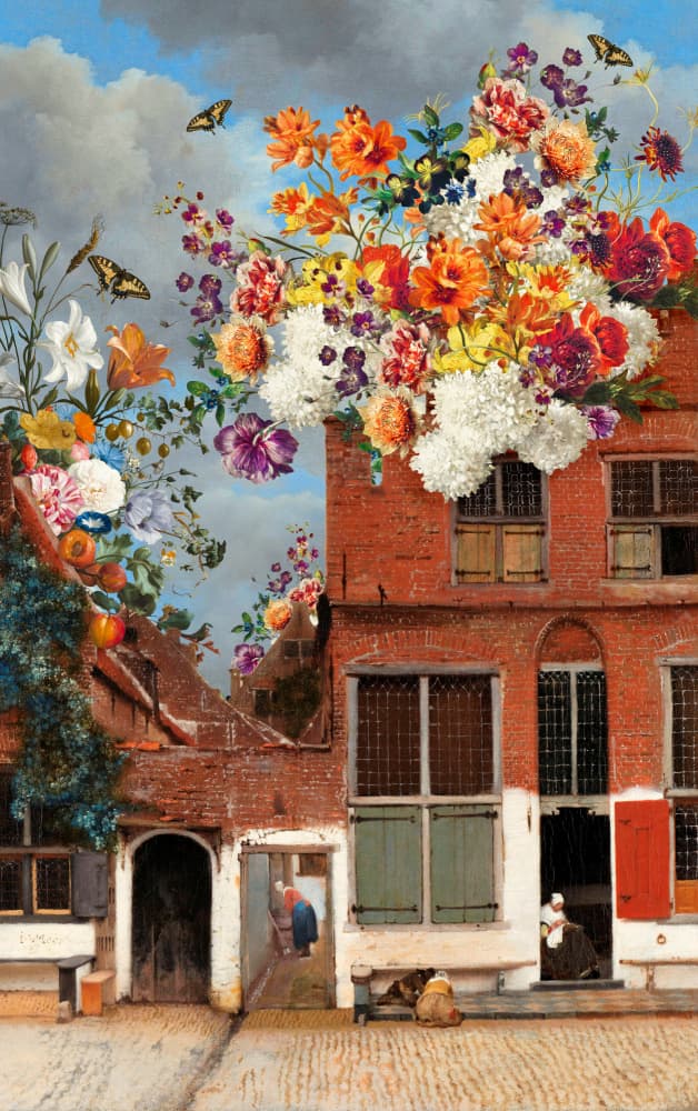 Whimsical Dutch Blooms by Marja van den Hurk — canvas wall art
