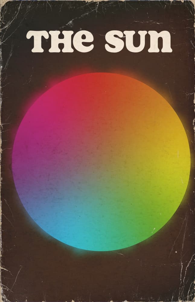 Retro Rainbow Sun by Nicholas — canvas wall art