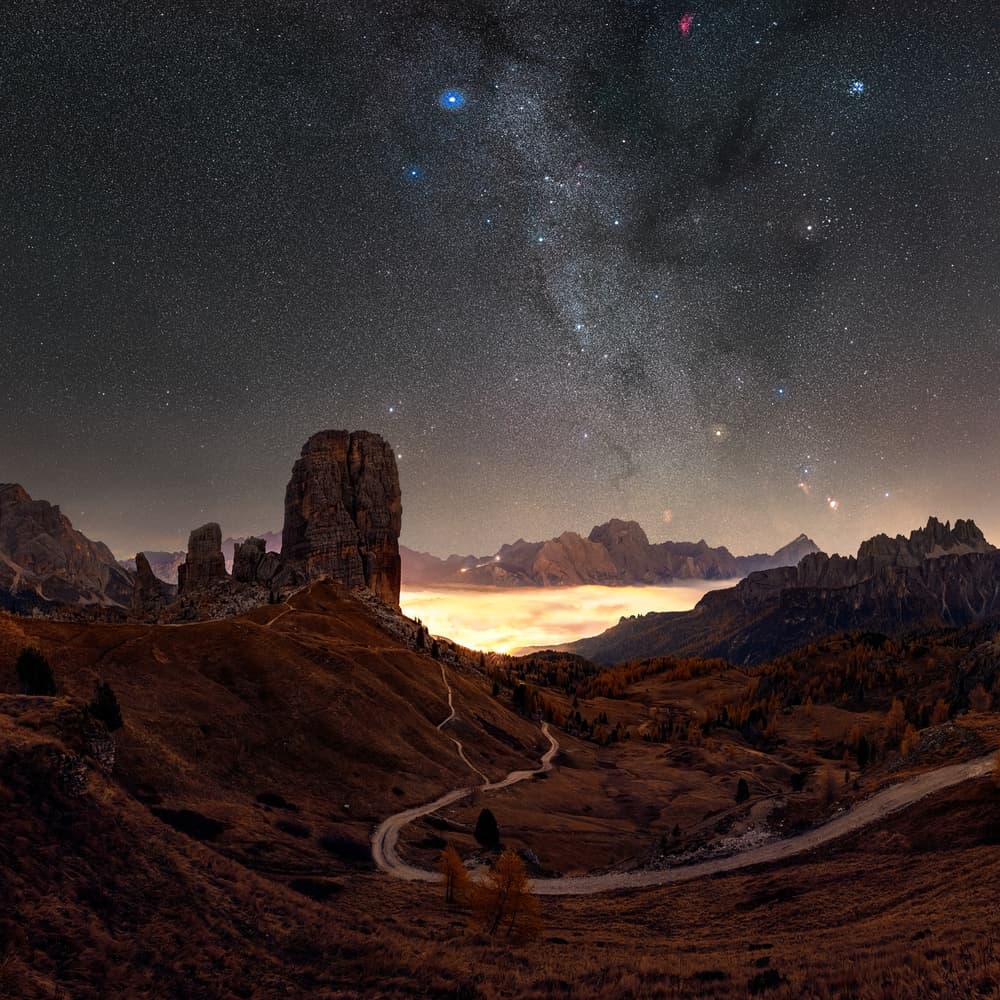 Milky Way Mountain Night by Jan Šmíd Master QEP — canvas wall art