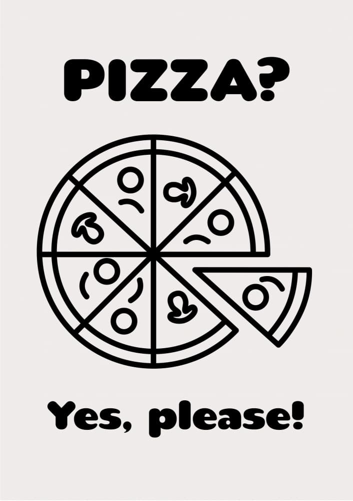 Pizza Yes Please by FINE FINE STUFF — canvas wall art