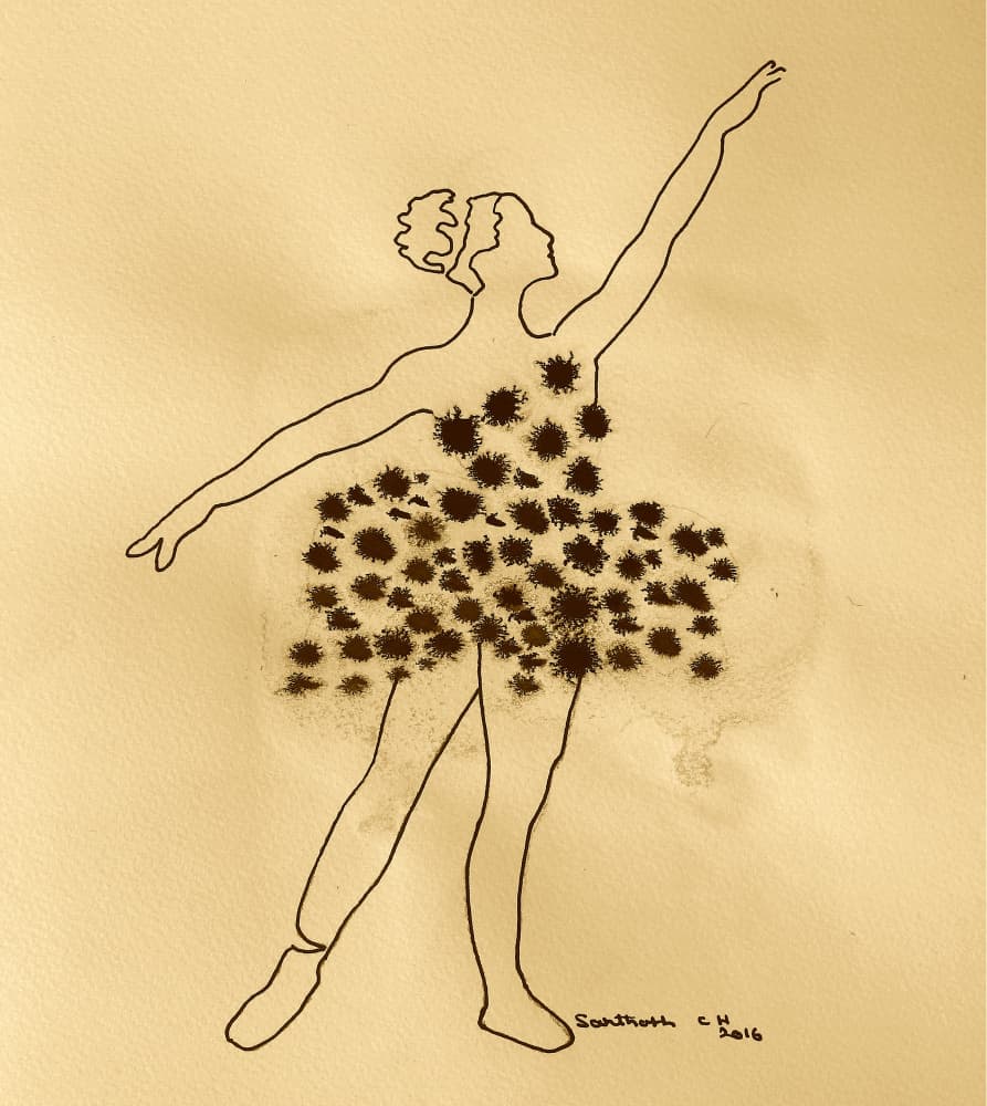 Ballerina Microbe Dance by Santhosh ch — canvas wall art