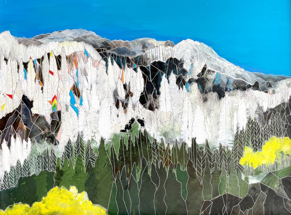 Geometric Alpine Landscape by Sarah Fitzgerald — canvas wall art