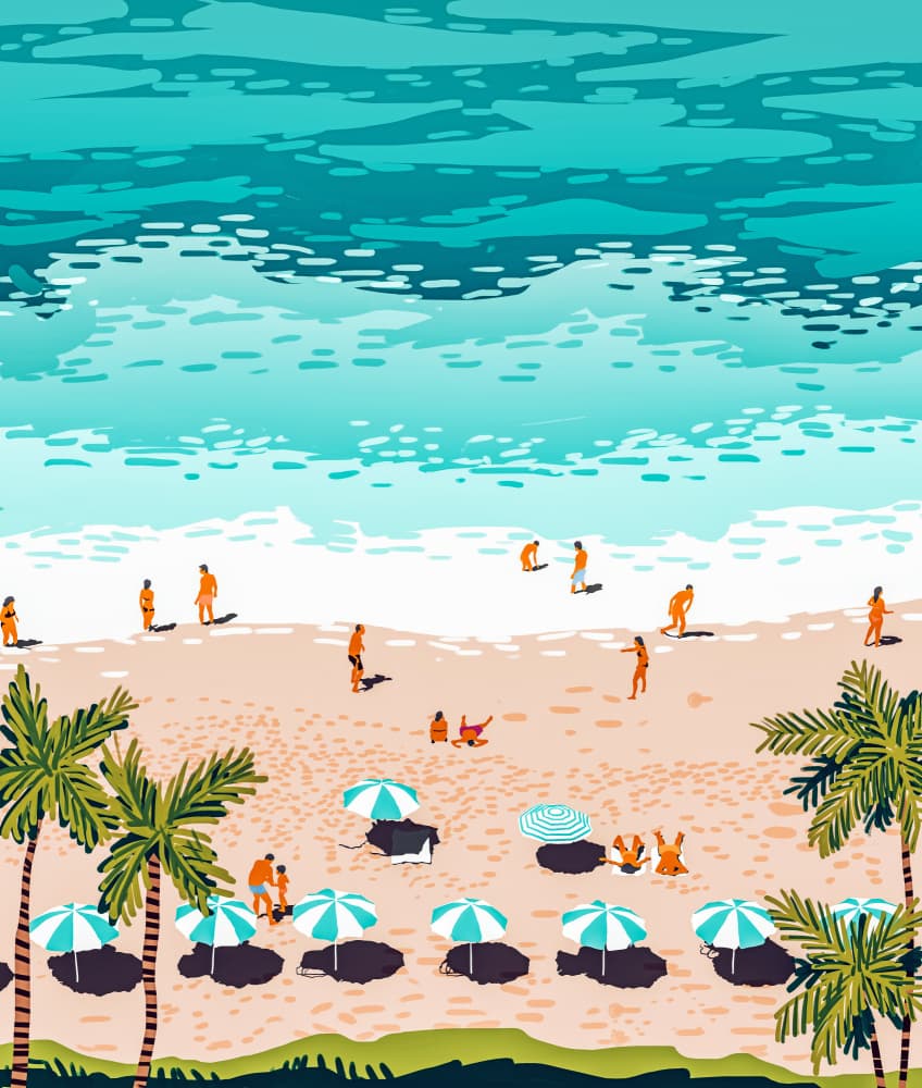 Sunny Beach Day by Uma Gokhale — canvas wall art
