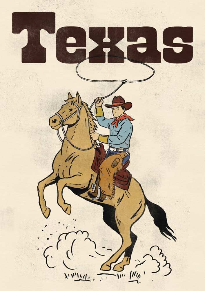 Rearing Texas Cowboy