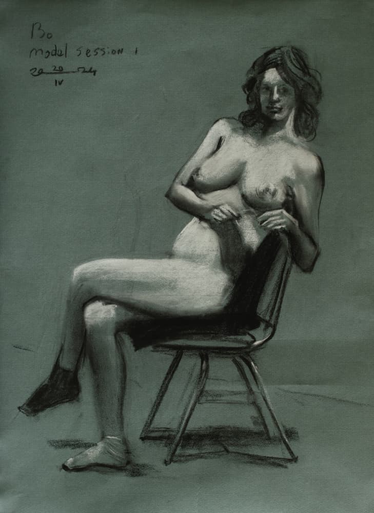 Pensive Seated Figure by Corné Akkers — canvas wall art