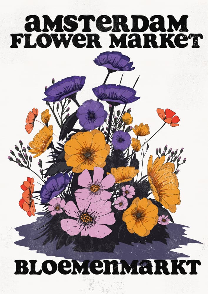 Amsterdam Flower Market Blooms by Nicholas — canvas wall art