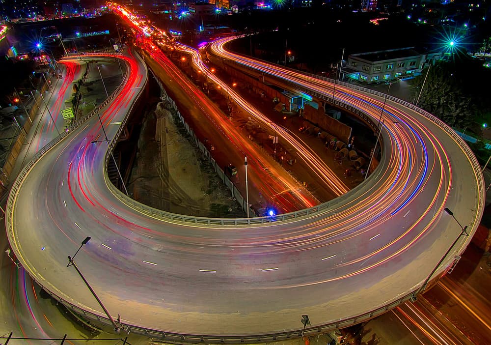 Dynamic City Night Glow by Azim Khan Ronnie — canvas wall art
