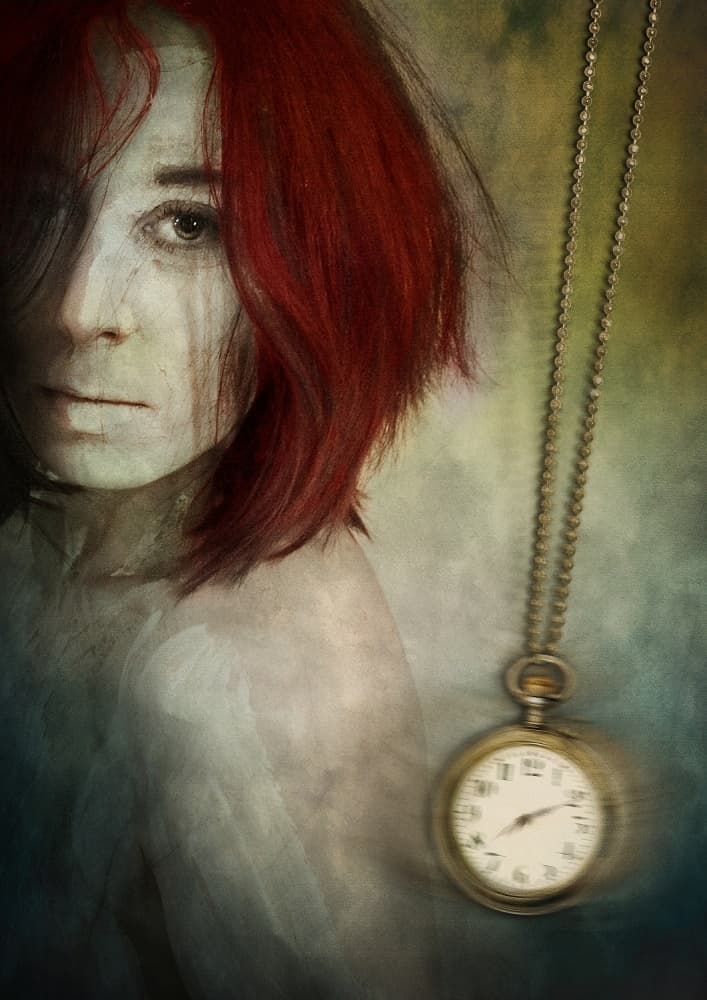 Redhead and Passing Time by Lucyna Łazarska ( Lucynda Lu ) — canvas wall art