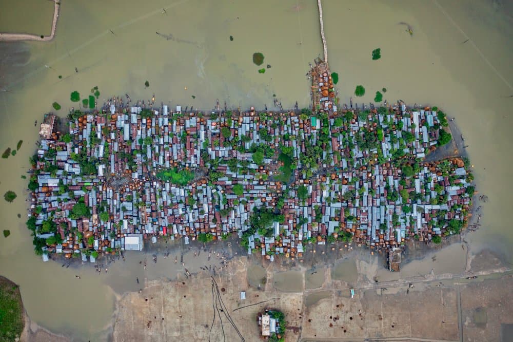 Aerial Flooded Settlement by Azim Khan Ronnie — canvas wall art