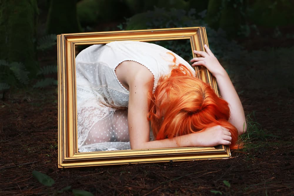 Woman In Forest Frame by Josefina Melo — canvas wall art