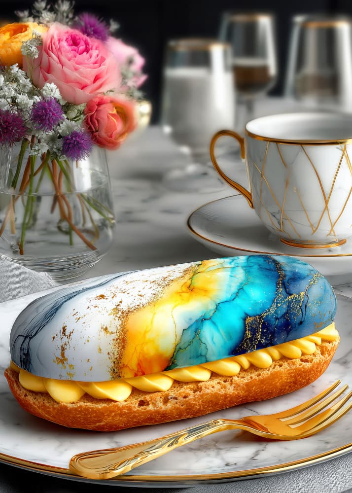 Artistic Eclair Tea Time by Justyna Jaszke — canvas wall art