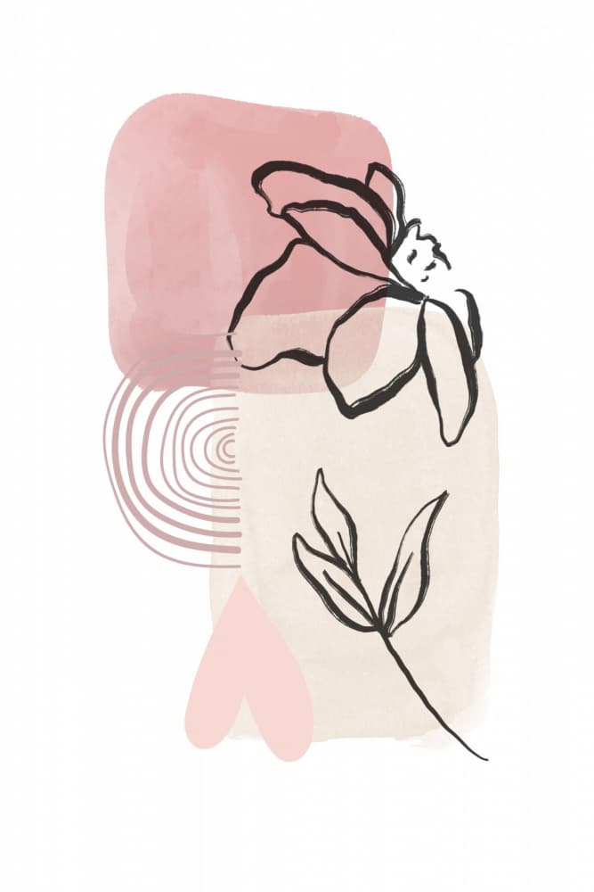 Blush Pink Floral Abstract by Sally Ann Moss — canvas wall art