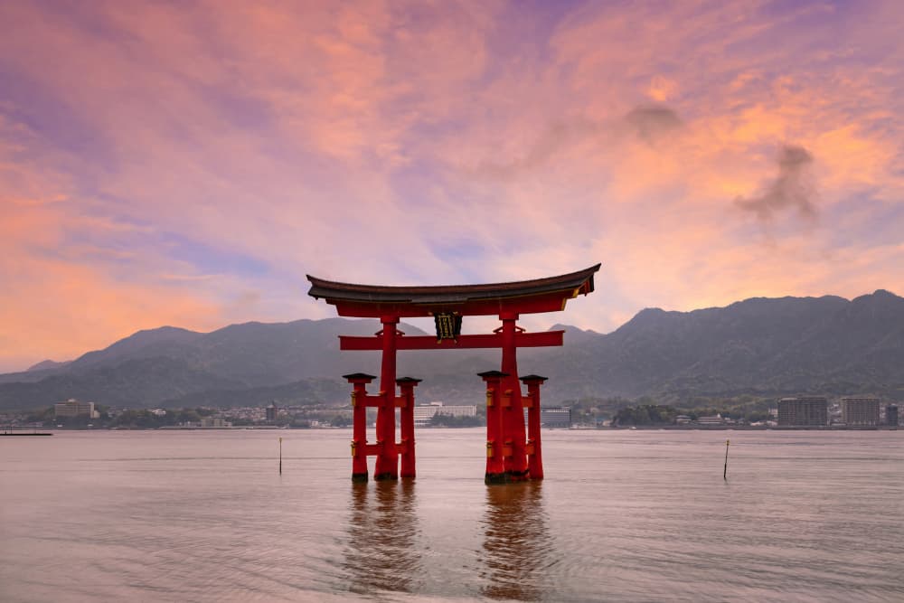Miyajima Torii Sunset by Melanie Viola — canvas wall art