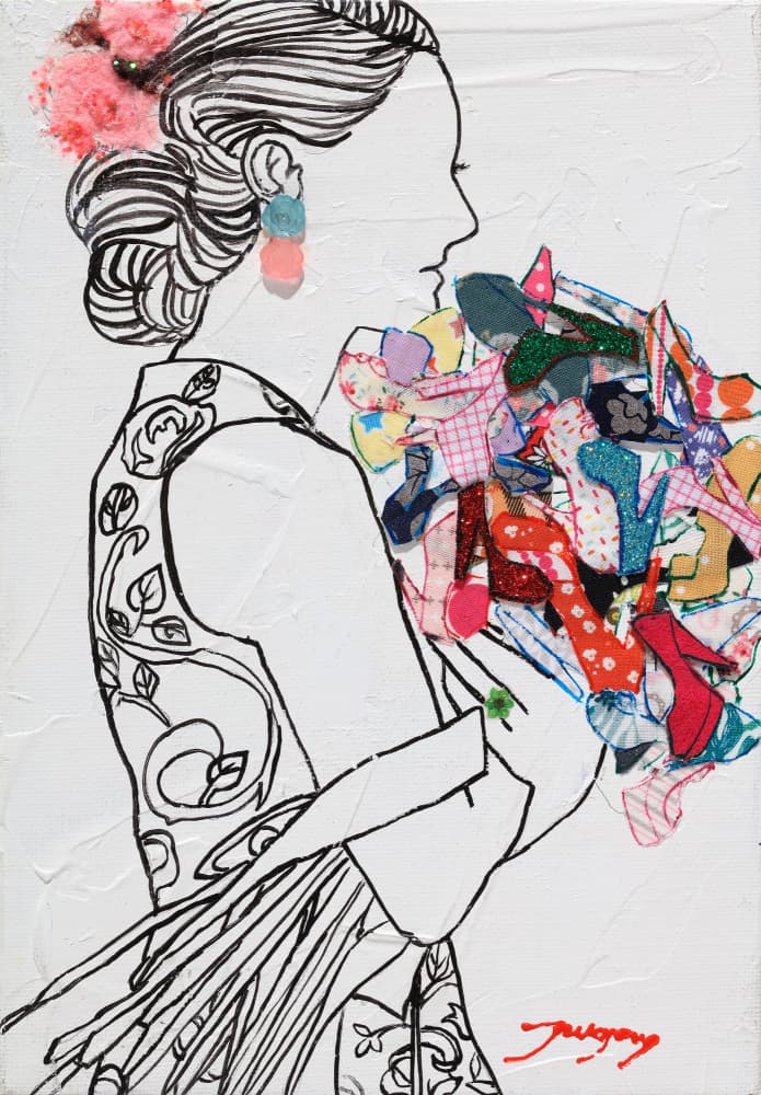 Chic Woman Shoe Bouquet by Jukyong Park — canvas wall art