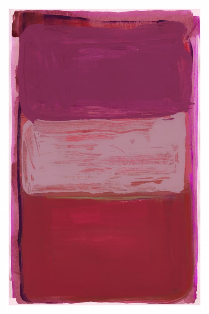Plum Red Color Blocks by cartissi — canvas wall art