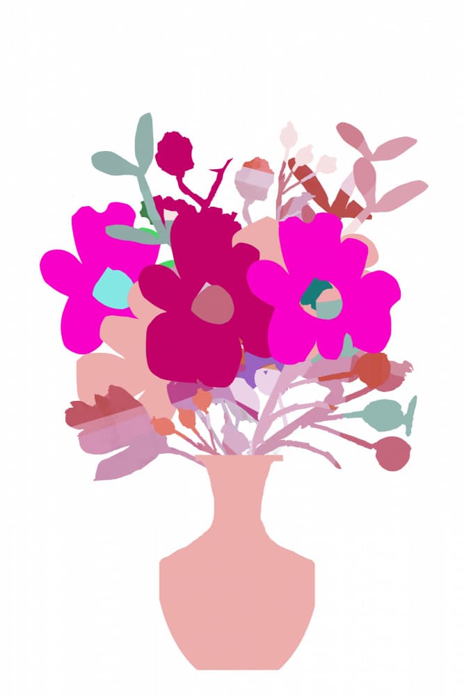Vibrant Pink Blooms by casa cartissi — canvas wall art