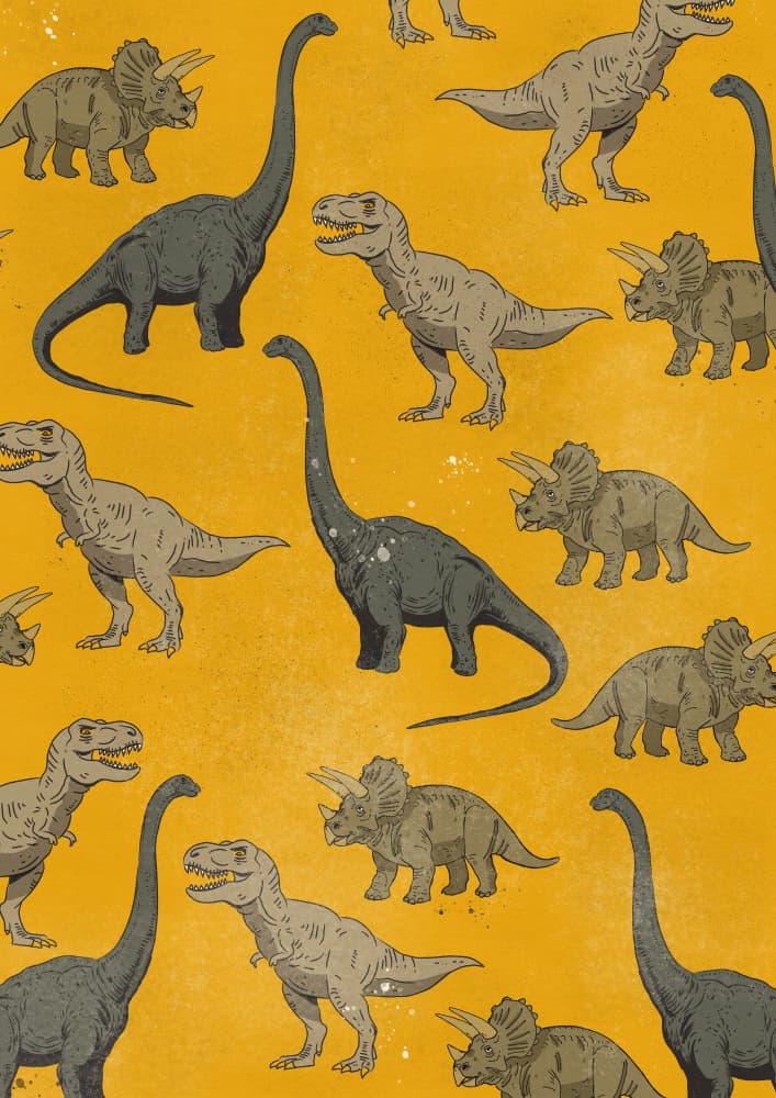 Dinosaur Fun Pattern by Nicholas — canvas wall art