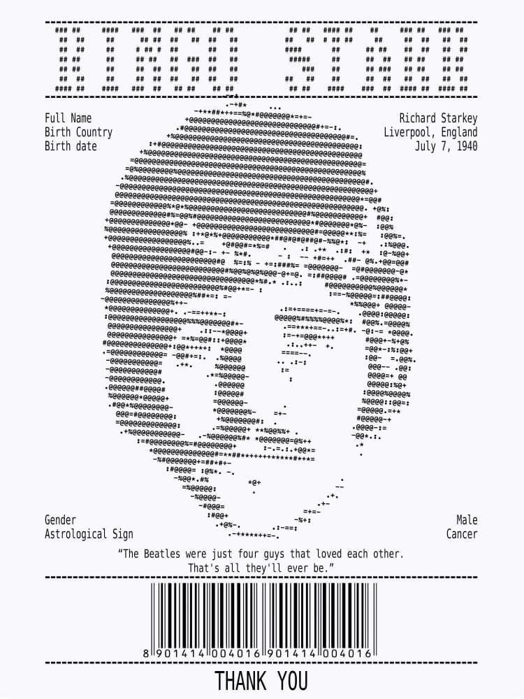 Retro ASCII Receipt Portrait by Doa Project — canvas wall art