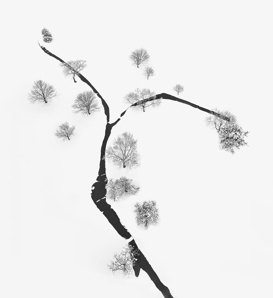 Minimal Winter Landscape by Mei Xu — canvas wall art