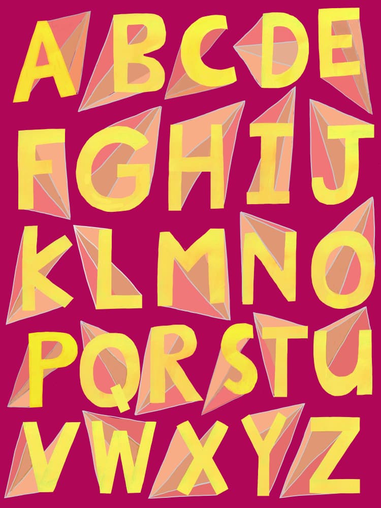 Colorful Alphabet Letters by Carla Daly — canvas wall art