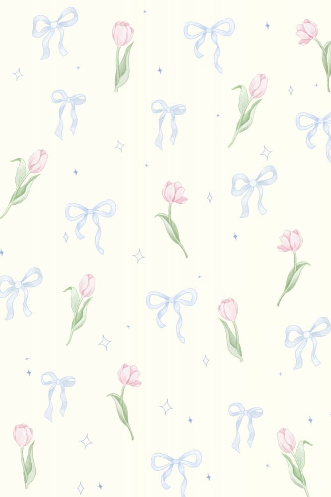 Soft Pink Tulips And Bows by Xuan Thai — canvas wall art