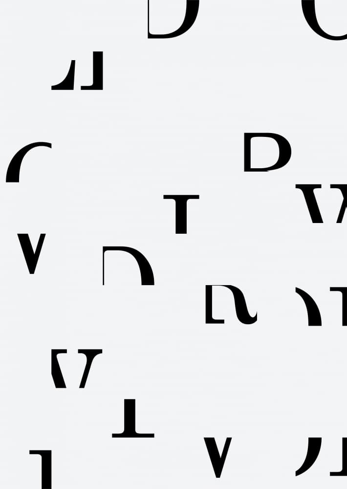 Scattered Letterforms by Wendy Grace Agustin — canvas wall art
