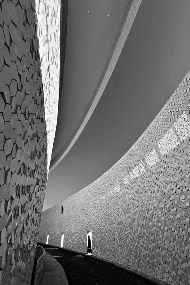 Curved Hallway Silhouette by Jorge Pimenta — canvas wall art