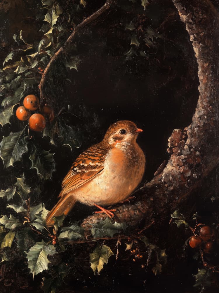 Cozy Winter Bird by Jolly and Dash — canvas wall art