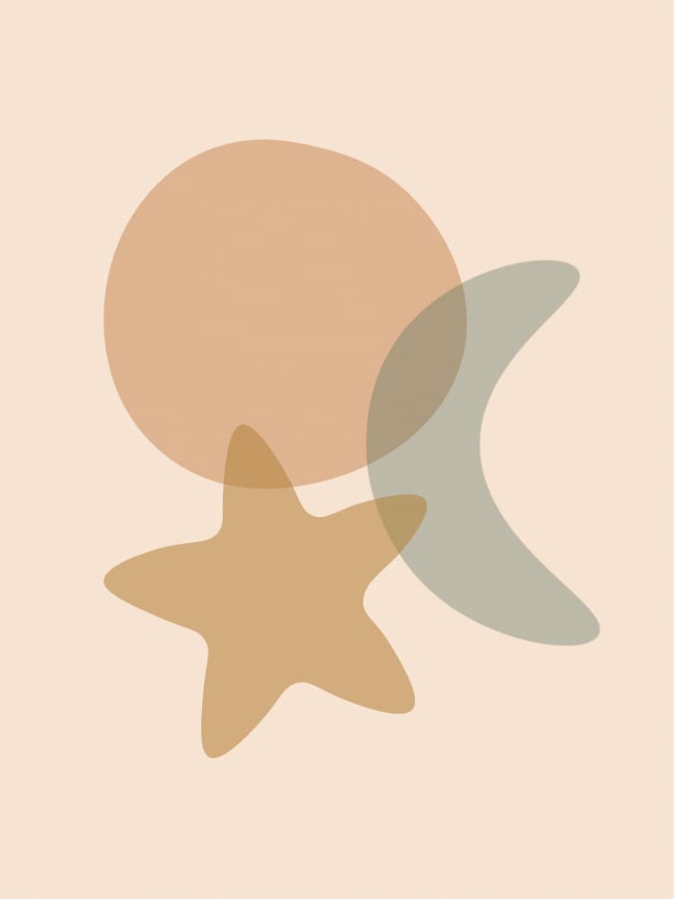 Celestial Sun Moon Star by Natasha Playell — canvas wall art