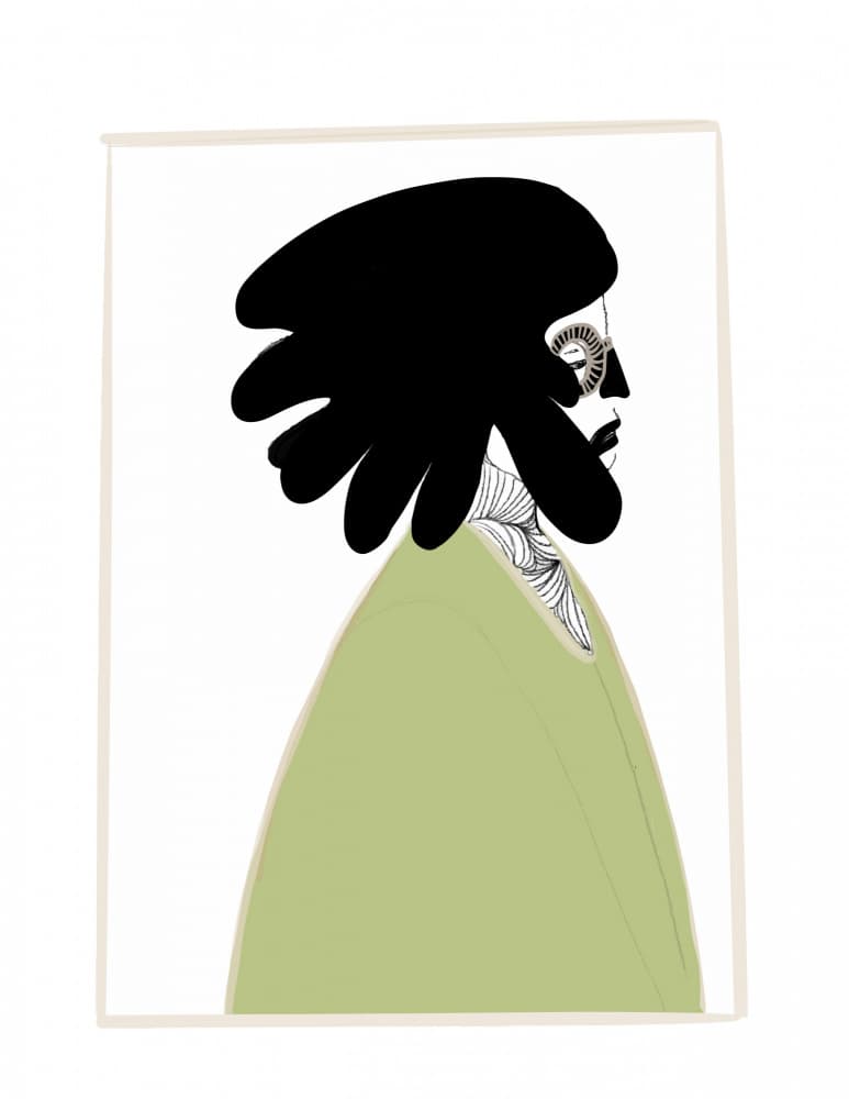 Stylized Green Profile by Ebony Carter — canvas wall art