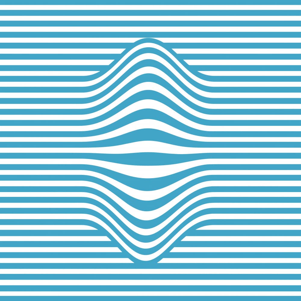 Wavy Blue Optical Illusion by Carlos Perez Del Moro — canvas wall art