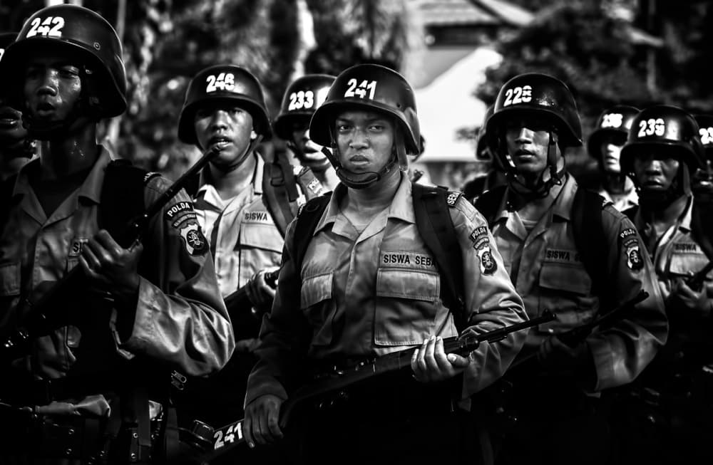 Disciplined Police Cadets by Rooswandy Juniawan — canvas wall art
