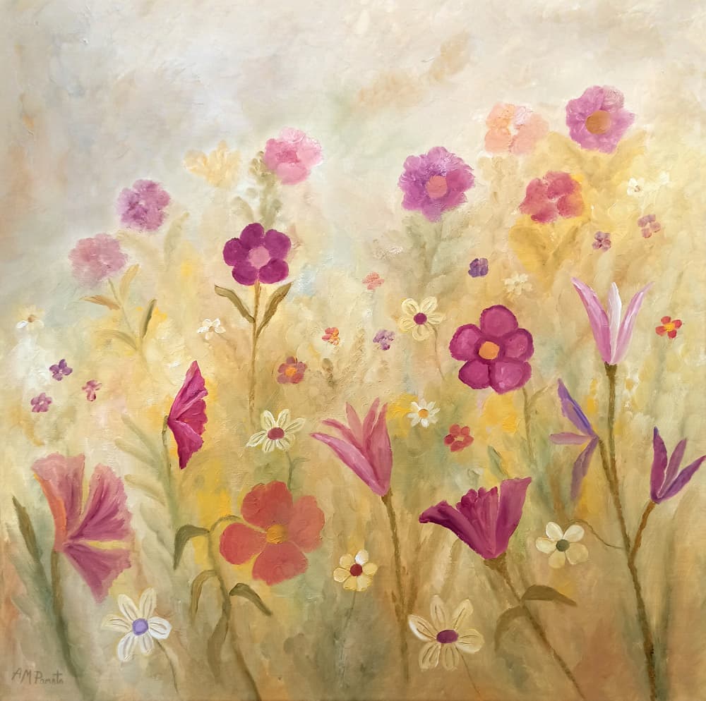 Vibrant Flower Field by Angeles M. Pomata — canvas wall art