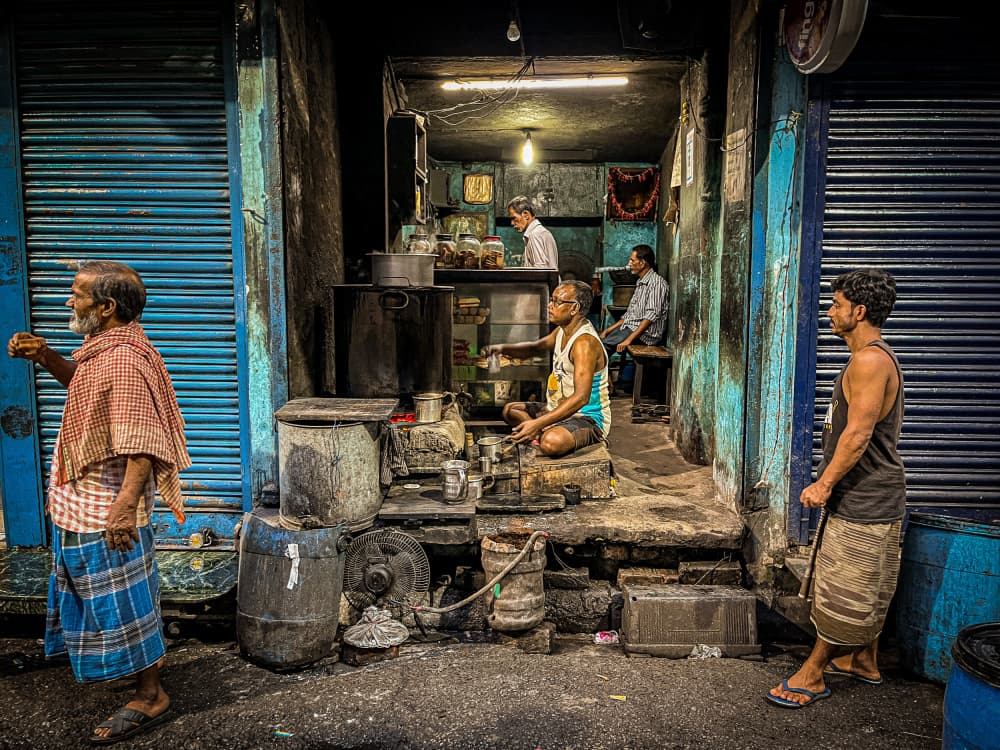 Street Tea Shop by Subhajit Das — canvas wall art