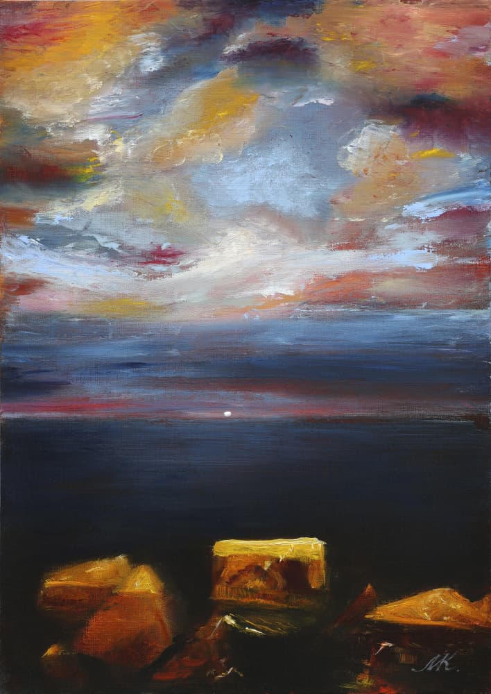 Dramatic Sunset Over Rocks by Marina Kozyr — canvas wall art