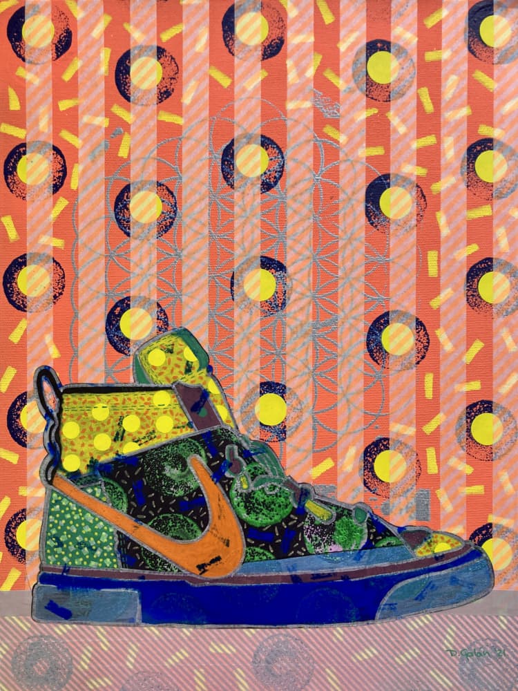 Vibrant Pattern Sneaker by David Galan — canvas wall art