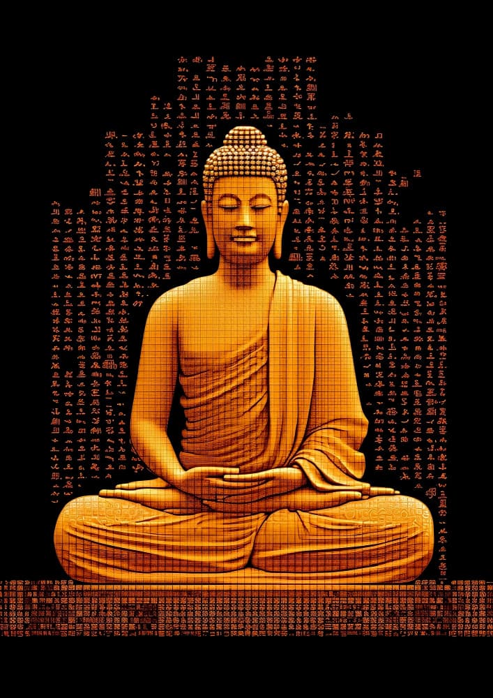 Golden Buddha Meditation by Andreas Magnusson — canvas wall art