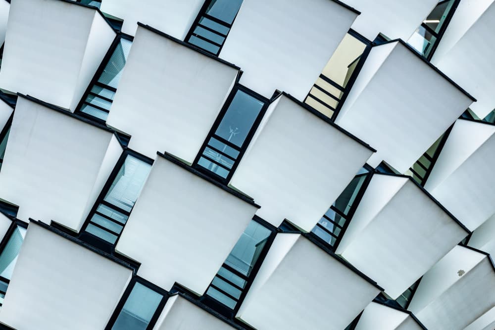 Geometric Building Facade by Franco Tessarolo — canvas wall art