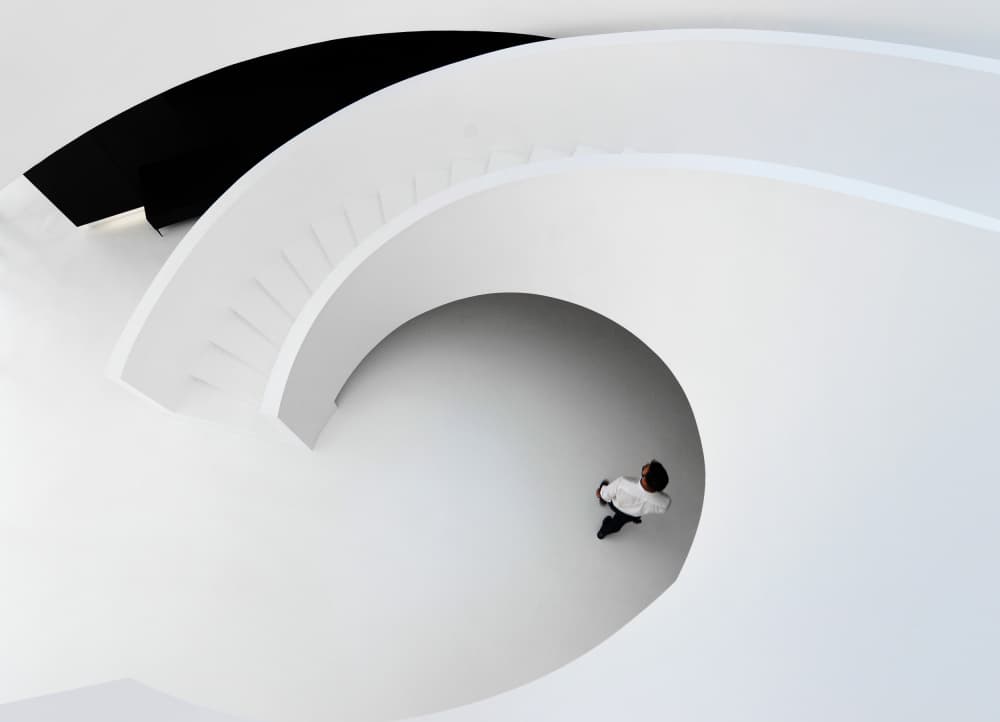 White Spiral Walk by Jorge Pimenta — canvas wall art
