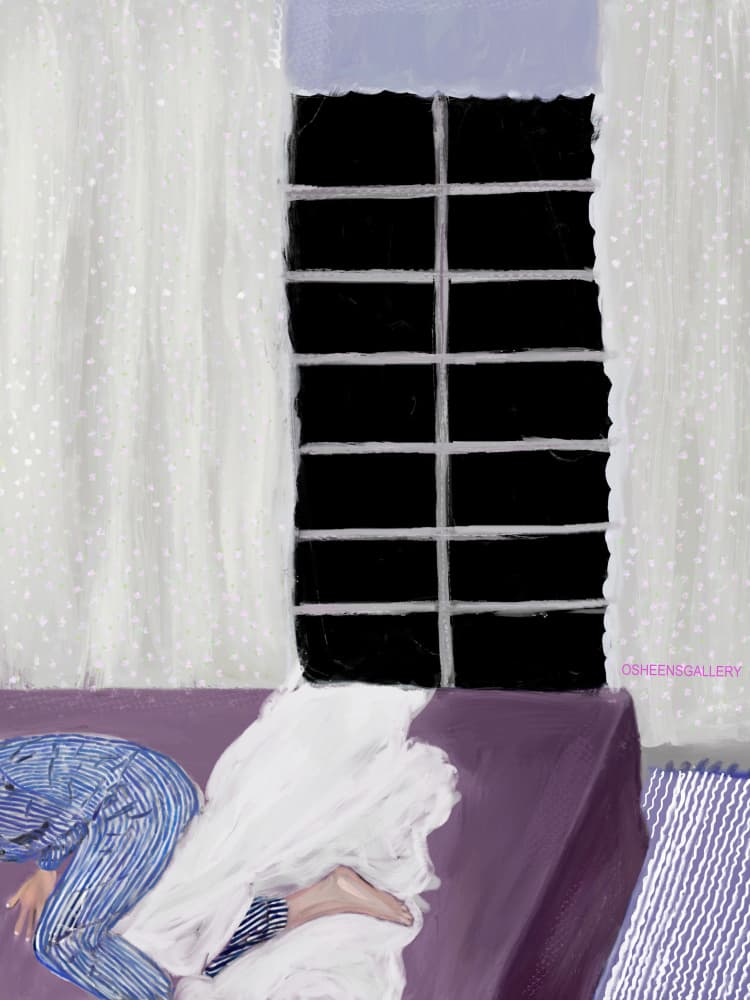 Peaceful Sleep By Window by Osheensgallery — canvas wall art